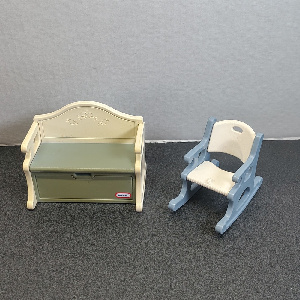 Little Tikes Dollhouse Toybox chest bench and rocking chair